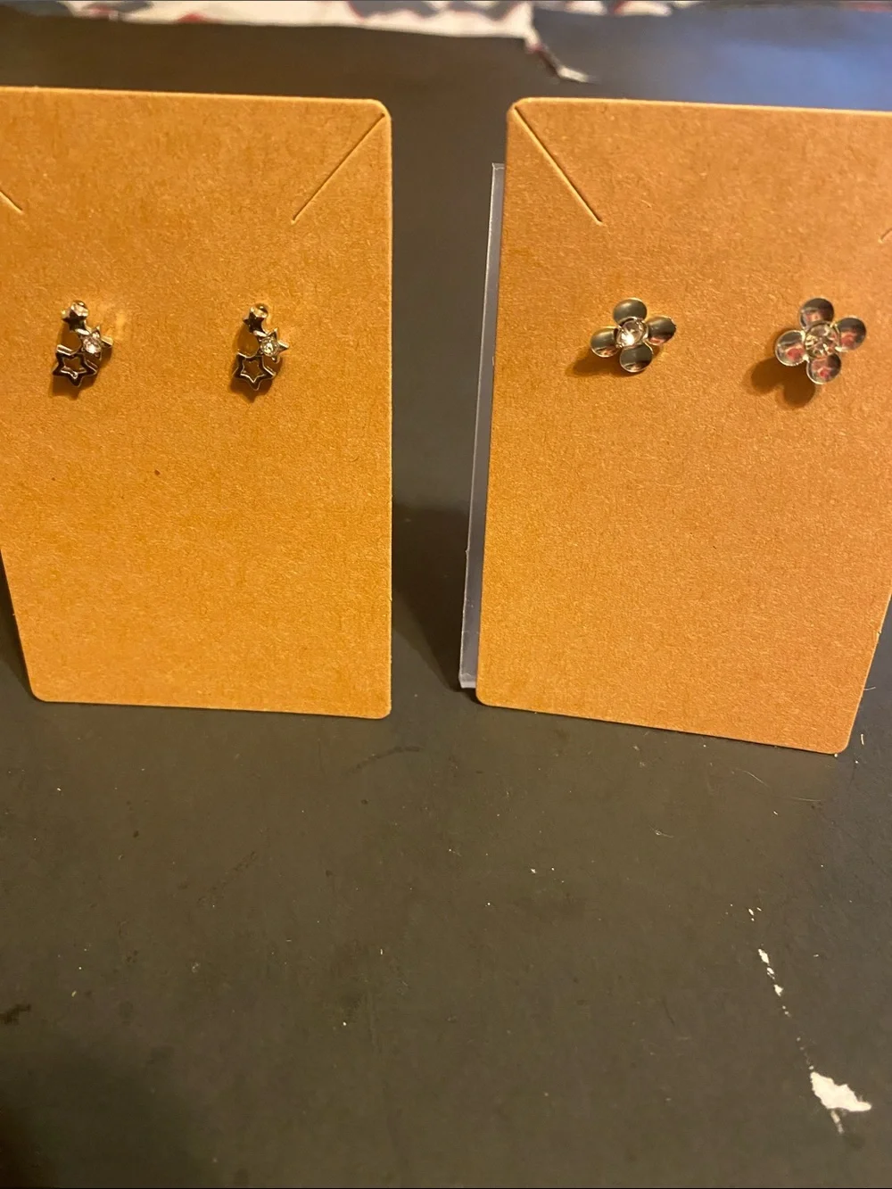 Fashion Jewelry Gold Floral and Star Stud Earring Duo - Gold Tone